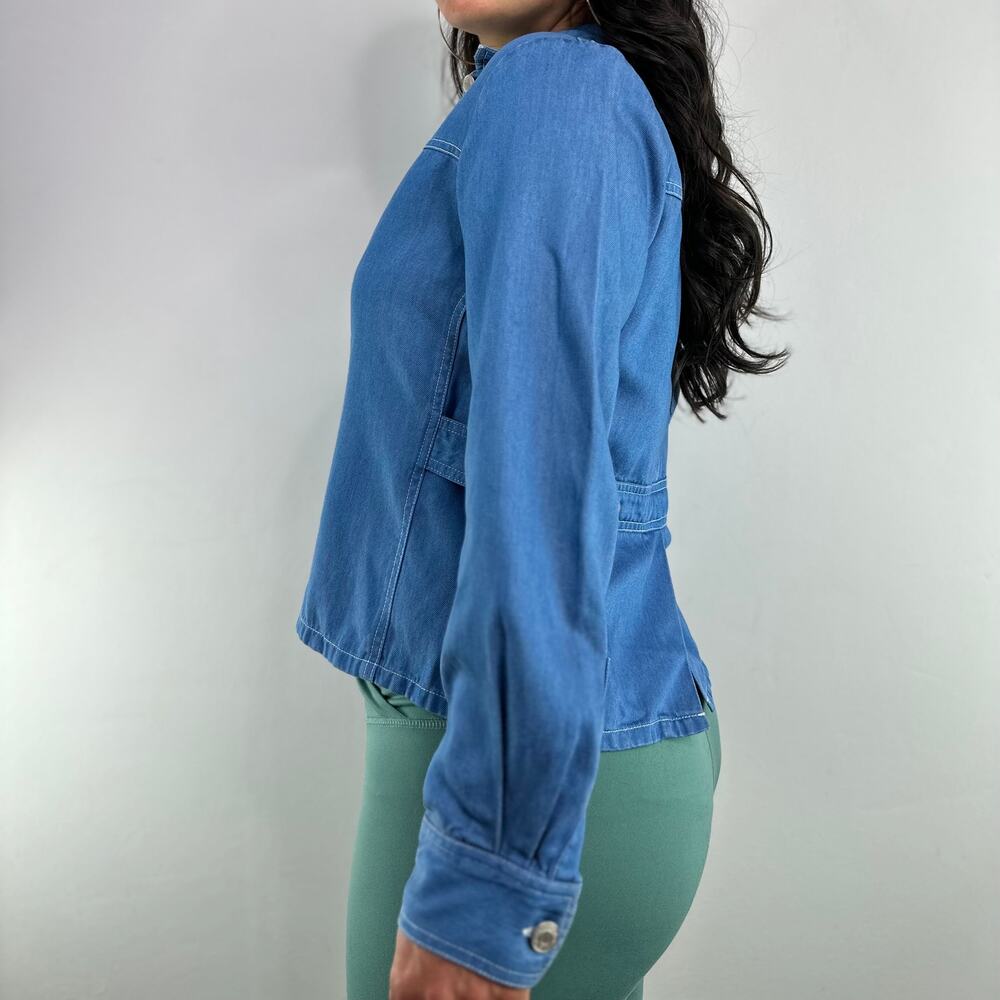 Pendleton Petites Chambray Button Front Blouse - image 3